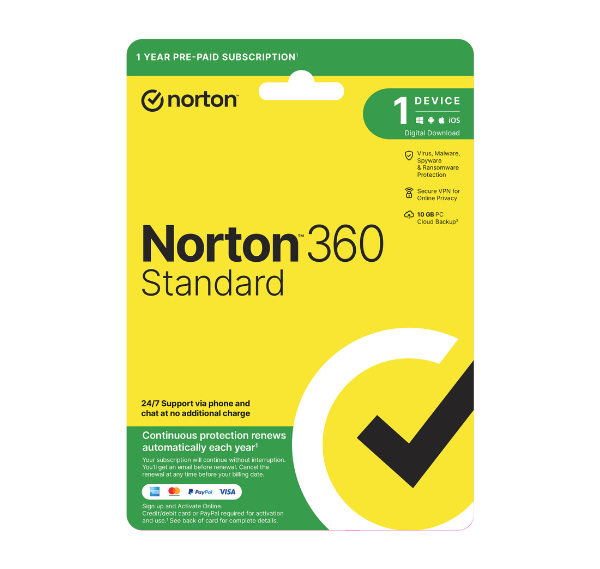 Norton 360 Standard 2025 1 Device 1 Year Digital Key