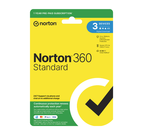 Norton 360 Standard 2025 -  3 Devices 1 Year - Electronic License